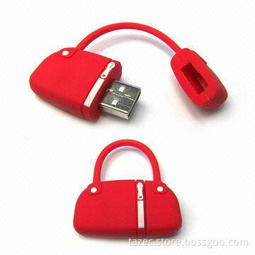 Ladies' Bag-shaped USB Flash Drives with 1 to 8GB Flash Memory, Customized Designs Accepted